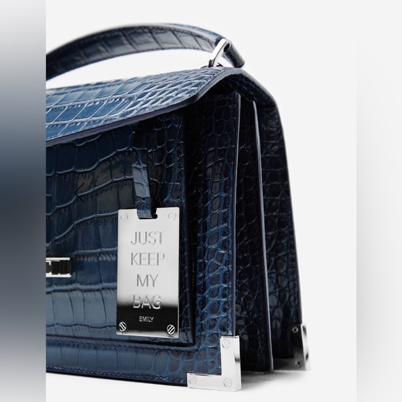 The Kooples Emily Croc-Embossed Leather Mini Crossbody Small NWT gold hardware - Picture 12 of 16